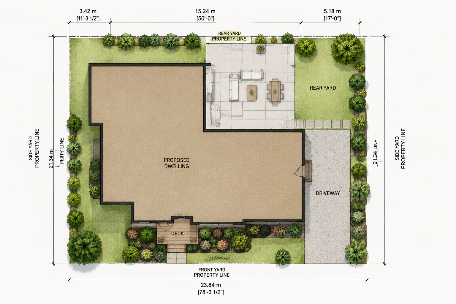 Residential site plan used for Committee of Adjustment review