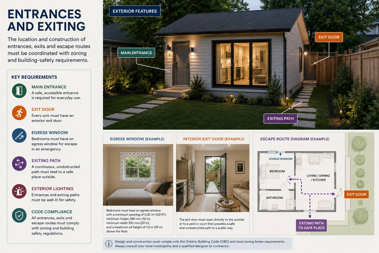 Additional residential unit entrance and exit