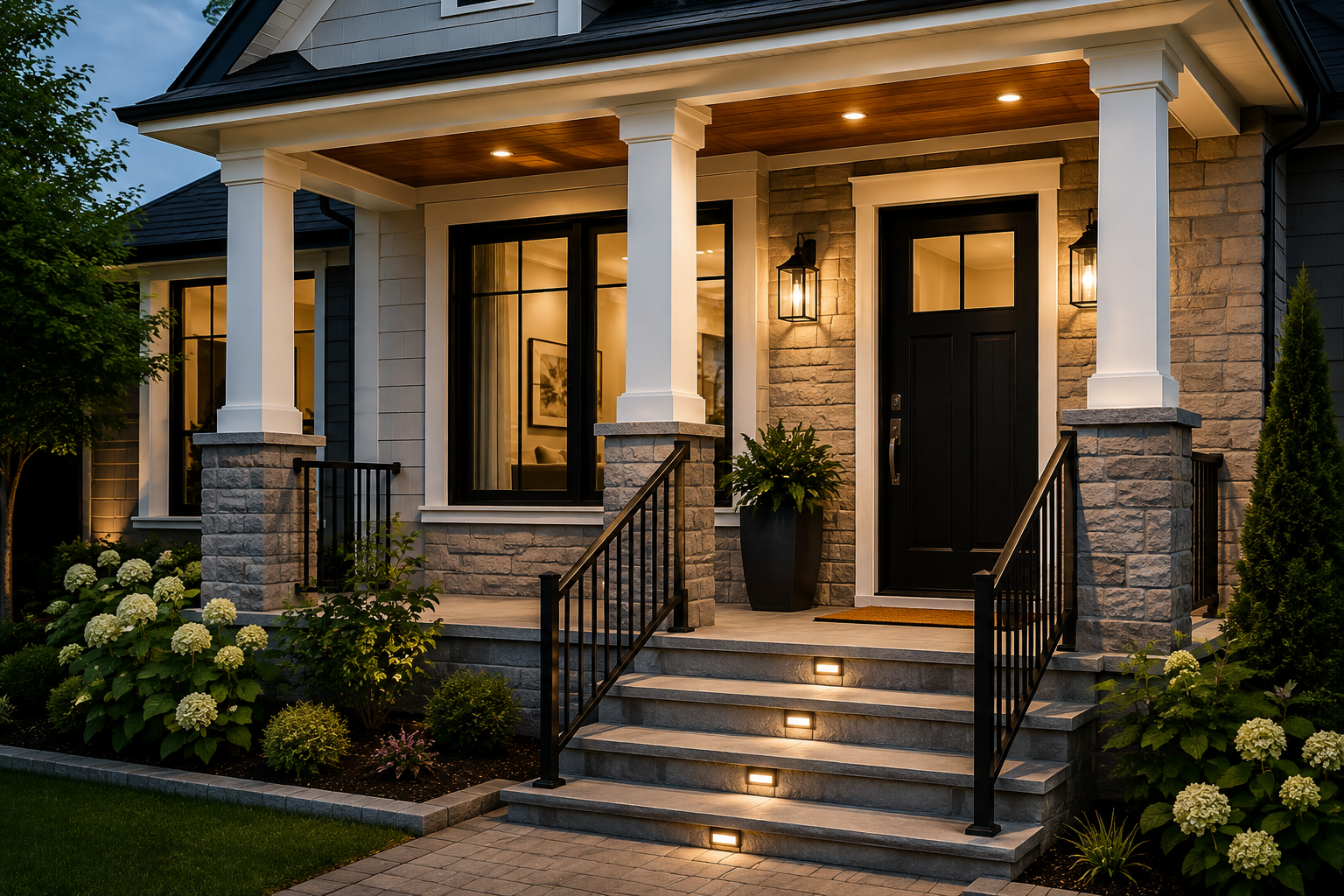 Covered front porch and entrance project for residential permit planning in Toronto and the GTA