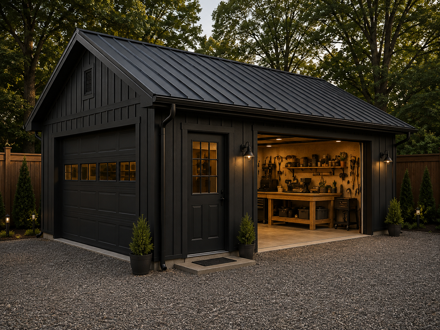 Accessory structure permit drawings for a detached residential workshop