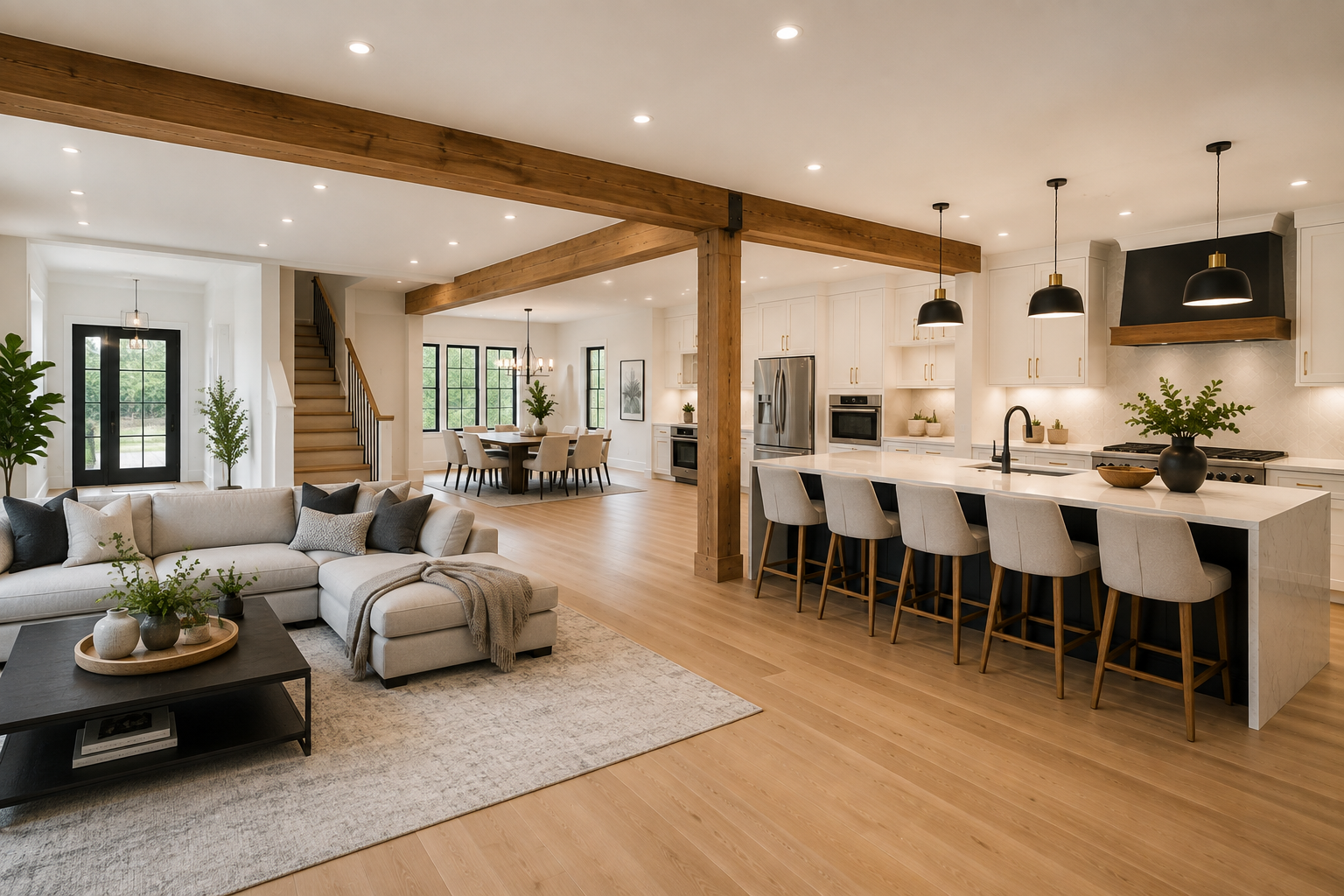 Load-bearing wall removal permit drawings and structural renovation project in Toronto